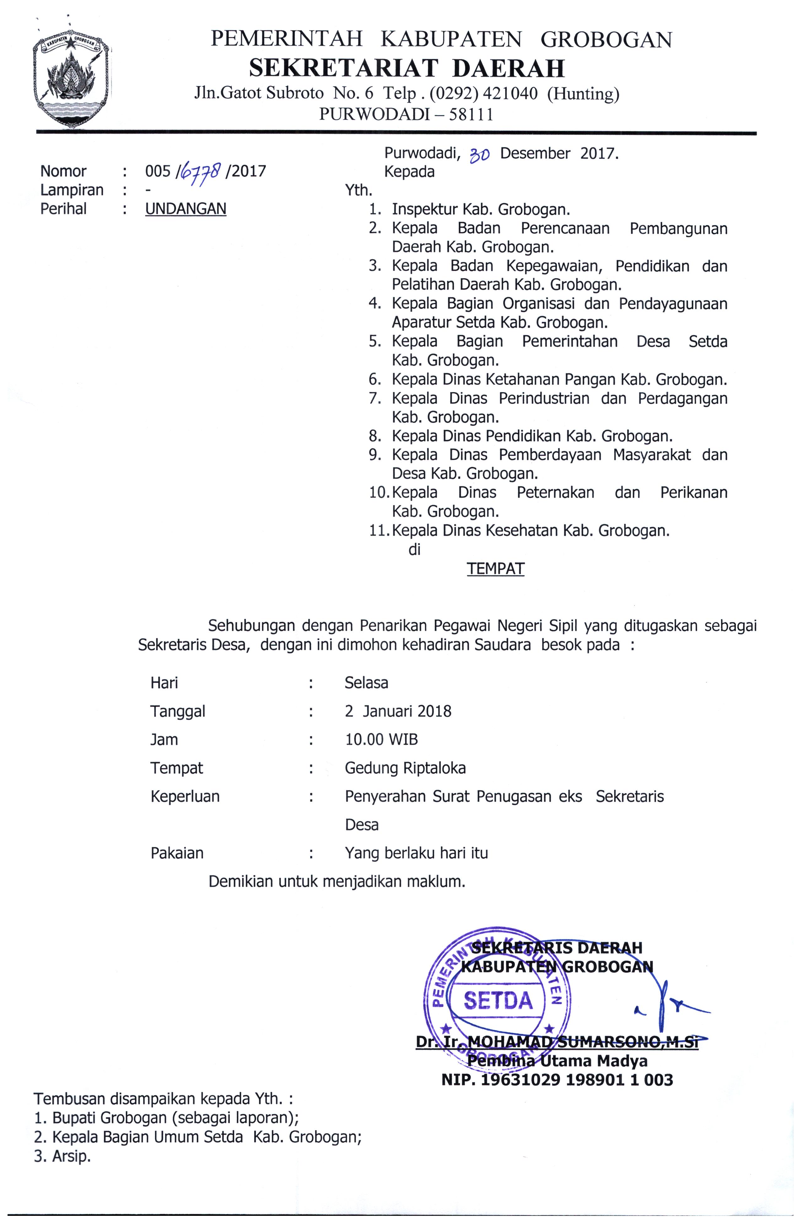 Undangan SKPD Sekdes