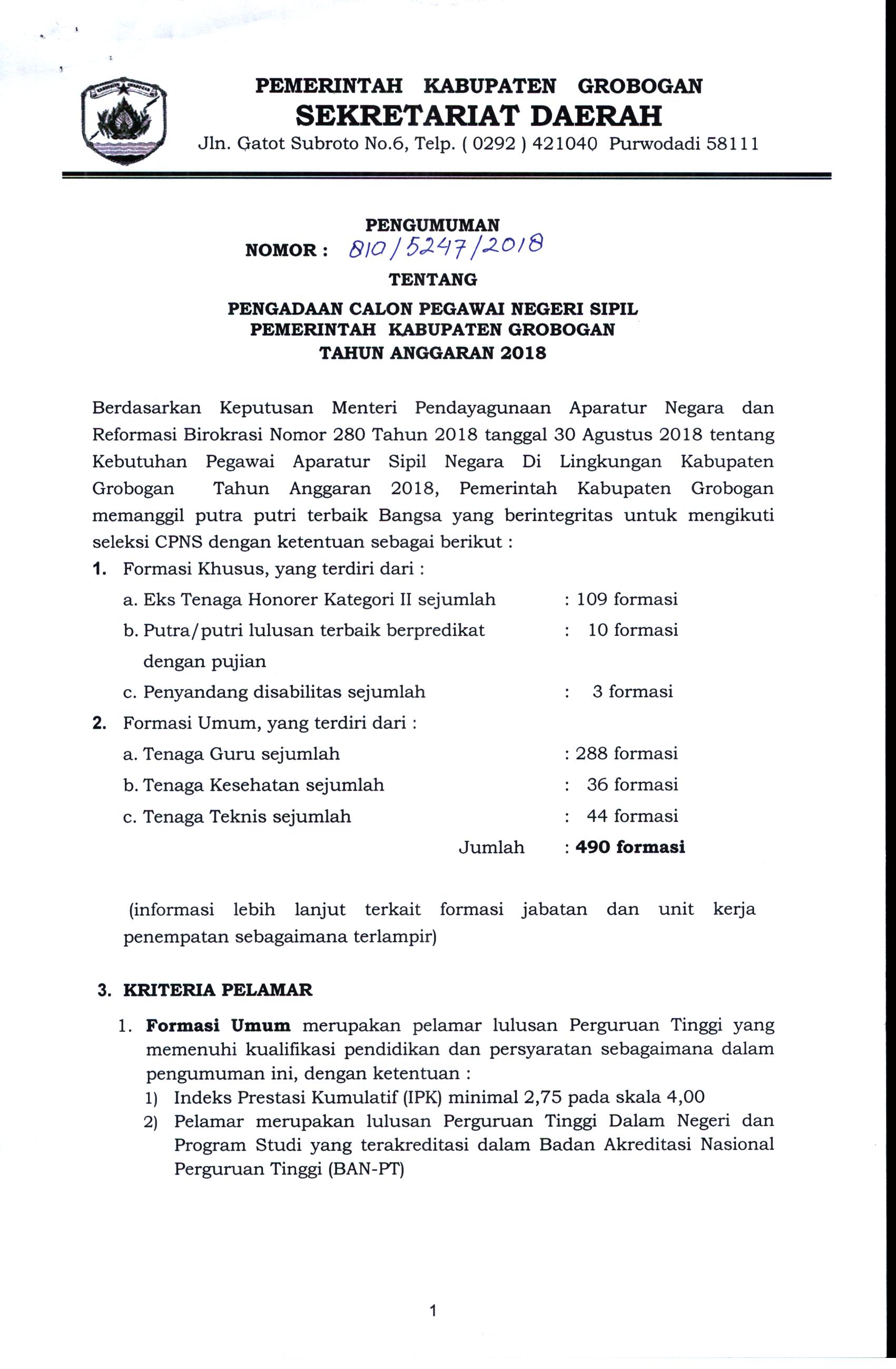 HAL DEPAN PENGUMUMAN