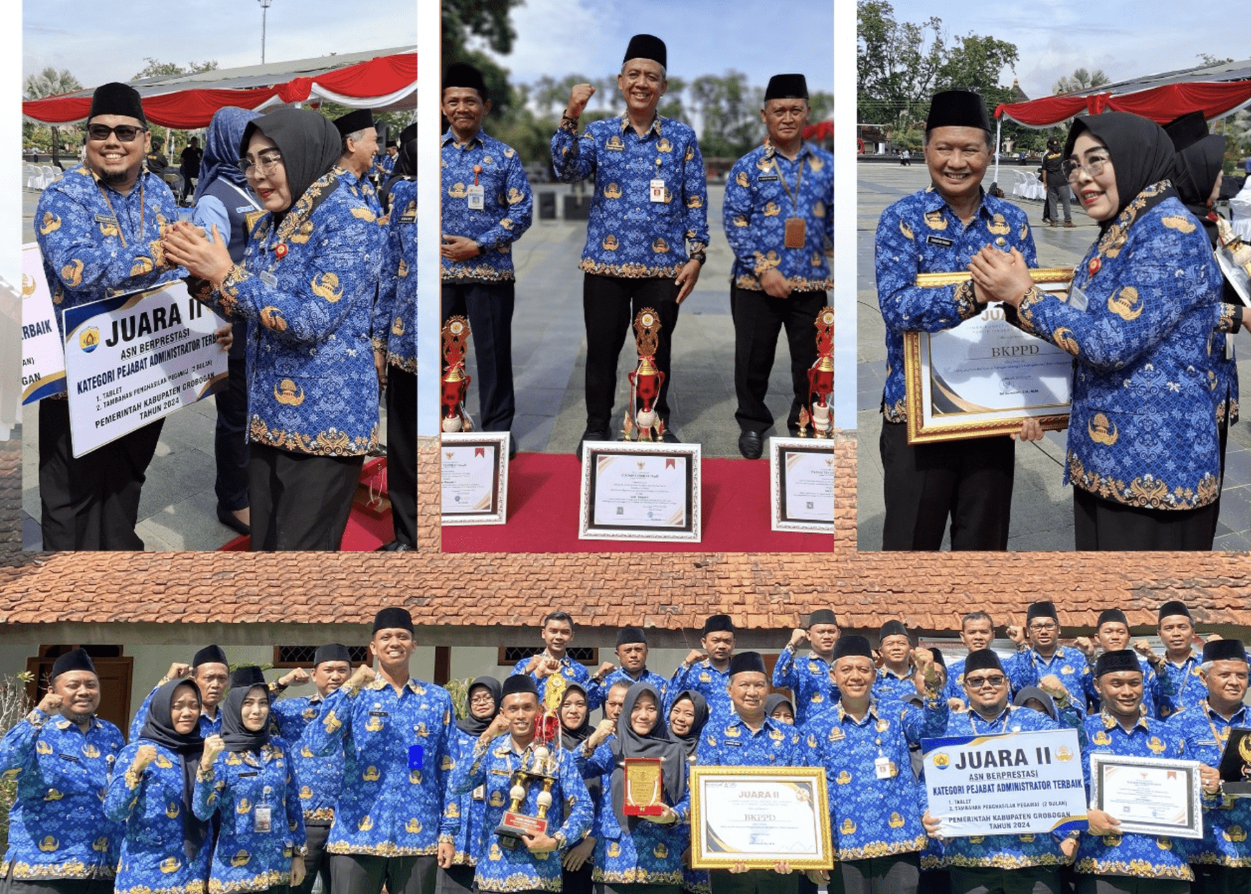 BKPPD KABUPATEN GROBOGAN RAIH PENGHARGAAN ASN BERPRESTASI DAN INOVASI PERANGKAT DAERAH DALAM HUT Korpri Ke-53